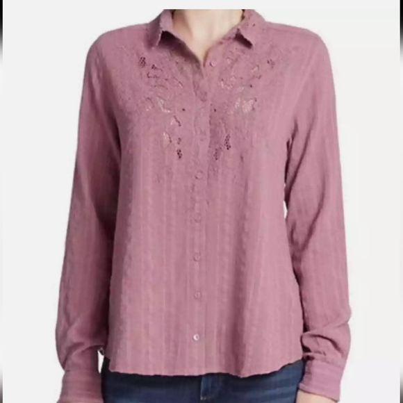 FREE PEOPLE Floral Embroidered Button Up Shirt 🆕 - Picture 2 of 11